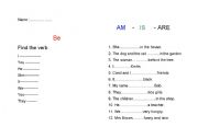 English worksheet: be