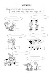 English Worksheet: We are dictation