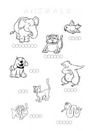 English Worksheet: animals