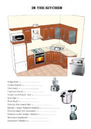 English Worksheet: In The Kitchen