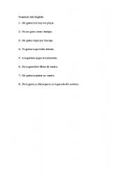 English worksheet: Would like or like -ing?