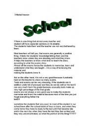 English Worksheet: school