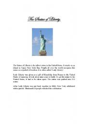 English worksheet: The Statue of Liberty