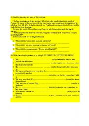 English worksheet: past simple and past perfect tense activity