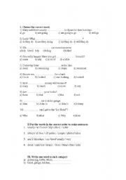 English worksheet: Mixed exercises