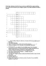 English Worksheet: crossword / British history and culture