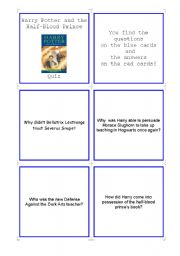 English Worksheet: Harry Potter and the Half-Blood Prince