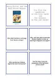 English worksheet: Harry Potter and the Half-Blood Prince