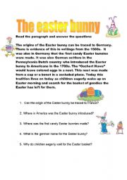 English Worksheet: The easter bunny