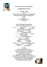 English Worksheet: SONG by Beyonce with ACTIVITIES! Practice the PAST SIMPLE