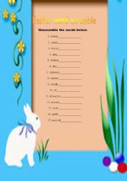 English worksheet: Easter word scramble