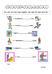 English Worksheet: comparatives- superlatives