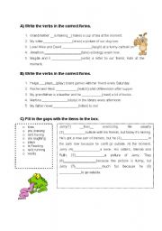 English Worksheet: simple present and continous