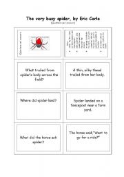 English Worksheet: The very busy spider, by Eric Carle: questions and answers