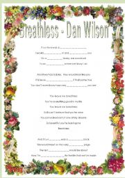 English Worksheet: Breathless by Dan Wilson
