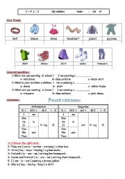 English Worksheet: clothes