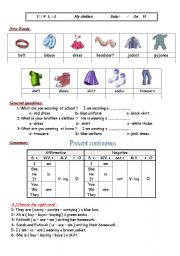 English worksheet: clothes