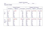 English worksheet: Table verbs