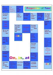 Preposition of Time Boardgame