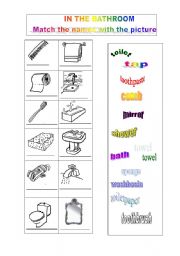 English Worksheet: In the bathroom