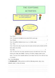 English Worksheet: Activities on The Egyptians