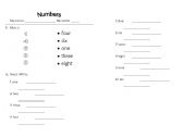 English worksheet: Numbers