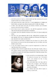 English Worksheet: Anne Frank