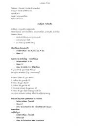 English worksheet: lesson plan