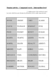 English Worksheet: Domino activity (No. 3) - Compound words