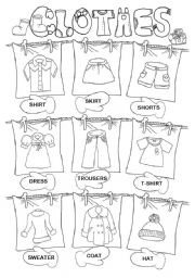English Worksheet: Clothes pictionary