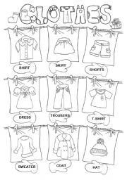 English Worksheet: Clothes pictionary