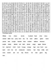 English worksheet: giant wordsearch