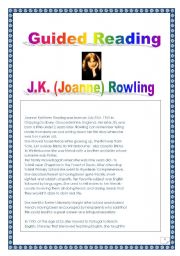 English Worksheet: Harry Potter Series: COMPREHENSIVE PROJECT: guided READING & WRITING & CONVERSATION: J.K. Rowling. (5 pages, many tasks)