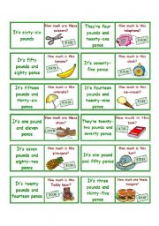 English Worksheet: Price domino 1-2