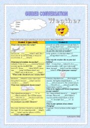 English Worksheet: Guided conversation - Weather / Seasons