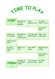 English worksheet: Simple present board game