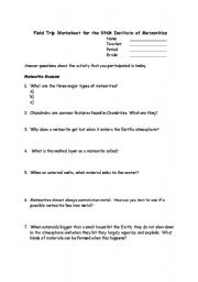 English worksheet: field trip