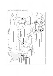 English Worksheet: asia map
