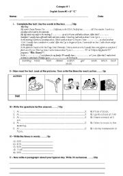 English Worksheet: Routines