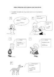 English worksheet: subject pronouns