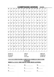 English Worksheet: Compound words