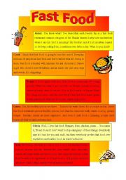 English Worksheet: Fast Food