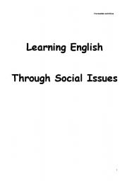 English worksheet: learning English through social issues 2