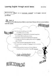 English Worksheet: learning English through social issues 3