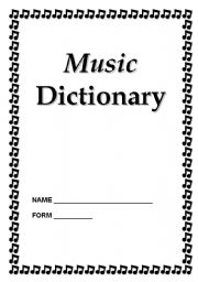 English Worksheet: music dictionary