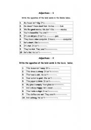 English worksheet: Adjectives