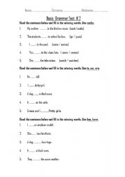 English worksheet: grammar test 2