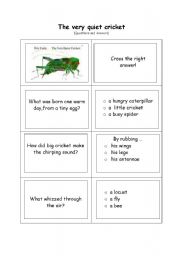 English Worksheet: The very quiet cricket, by Eric Carle