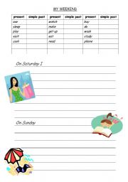 English Worksheet: Past Simple Writing Frame