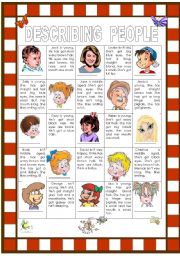 English Worksheet: Describing people